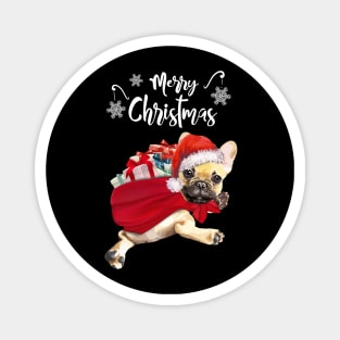 French Bulldog Frenchie merry Christmas Magnet